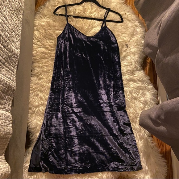 NWT Anthropologie Blue Velvet Dress - Picture 3 of 8
